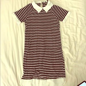 Stripped collard dress